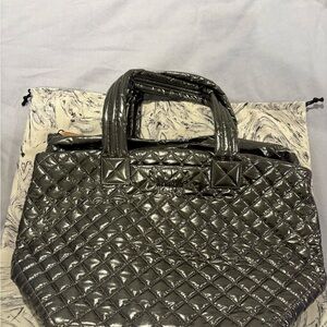 MZ Wallace Pewter Metallic Medium Metro Tote Deluxe- Used Once